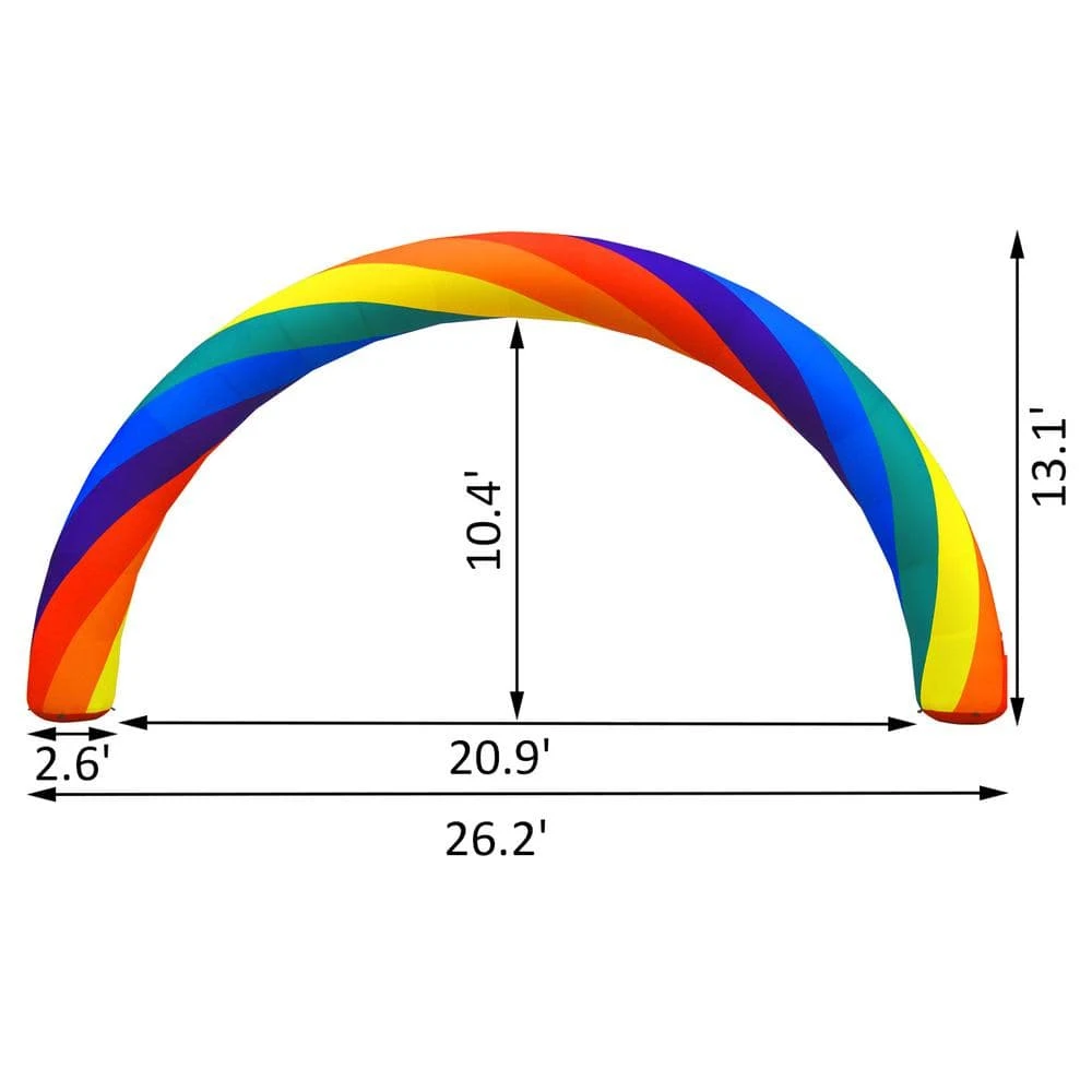 Inflatable Rainbow Arch 26.2 X 10.4 Ft. Inflatable Archway With Blower For Garden 10 Inflatable Rainbow Arch 26.2 X 10.4 Ft. Inflatable Archway With Blower For Garden - Image 8