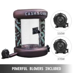 Inflatable Cash Cube Booth 63 X 83 In. Cash Cube Inflatable With 2-Blowers Cash Blower Machine For Home -Patio Furniture Shop vevor yard inflatables qqjbk000000000001v1 44 1000