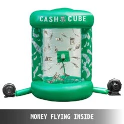 Inflatable Money Grab Machine 63 X 83 In. Cash Cube Inflatable With 2-Blowers Money Decorations For Home, Green -Patio Furniture Shop vevor yard inflatables qqjgn000000000001v1 4f 1000