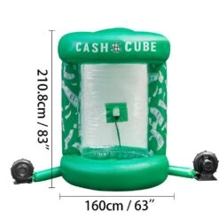 Inflatable Money Grab Machine 63 X 83 In. Cash Cube Inflatable With 2-Blowers Money Decorations For Home, Green -Patio Furniture Shop vevor yard inflatables qqjgn000000000001v1 76 1000