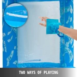 Money Blowing Machine 63 X 83 In. Cash Cube Inflatable With 2-Blowers Money Inflatable For Shopping Mall, Blue -Patio Furniture Shop vevor yard inflatables qqjls000000000001v1 1f 1000