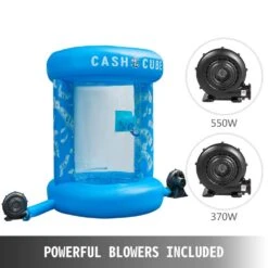 Money Blowing Machine 63 X 83 In. Cash Cube Inflatable With 2-Blowers Money Inflatable For Shopping Mall, Blue -Patio Furniture Shop vevor yard inflatables qqjls000000000001v1 44 1000