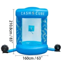 Money Blowing Machine 63 X 83 In. Cash Cube Inflatable With 2-Blowers Money Inflatable For Shopping Mall, Blue -Patio Furniture Shop vevor yard inflatables qqjls000000000001v1 76 1000