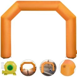 Inflatable Arch 19.5 Ft. W Hexagon Inflatable Arch With Blower Inflatable Archway For Race, Orange