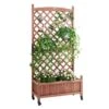 Wood Planter 30 In. X 13 In. X 61.4 In. Outdoor Raised Garden Bed With Trellis Free-Standing Trellis Planter Box -Patio Furniture Shop walnut raised planter boxes z75x31x150cm1shu1v0 64 1000