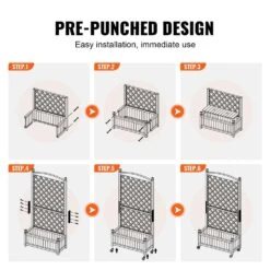 2-Pieces Wood Planter With Trellis Outdoor Raised Garden Bed 60 In. X 13 In. X 61.4 In. Standing Trellis Planter Box -Patio Furniture Shop walnut vevor raised planter boxes z75x31x150cm2k2nrv0 fa 1000