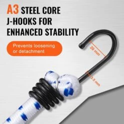 6 Piece Bungee Cords With A3 Steel Hooks, 72 In. Heavy Duty Bungee Straps, 12 Mm Elastic Bungee Ropes Set For Camping -Patio Furniture Shop white blue vevor plant hangers dlkzdyxdgdggu5p3ev0 44 1000