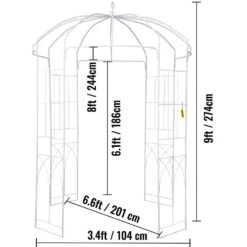Birdcage Shape Gazebo 108 In. H X 79.2 In. W Heavy Duty Wrought Iron Arbor For Outdoor Garden,Lawn,Backyard,Patio,White -Patio Furniture Shop white vevor arbors tyhygmycbsnl9i8v7v0 76 1000