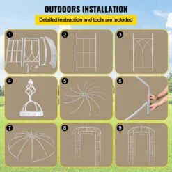 Birdcage Shape Gazebo 108 In. H X 79.2 In. W Heavy Duty Wrought Iron Arbor For Outdoor Garden,Lawn,Backyard,Patio,White -Patio Furniture Shop white vevor arbors tyhygmycbsnl9i8v7v0 fa 1000