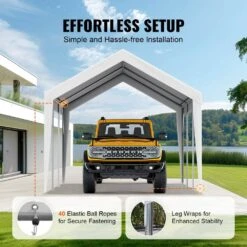 Carport Replacement Canopy Cover 10 Ft. X 20 Ft. Garage Top Tent Shelter Tarp Heavy-Duty Waterproof And UV Protected -Patio Furniture Shop white vevor canopy parts ckpb10x20ftd1vxcbv0 44 1000