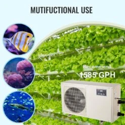 Aquarium Chiller 500 Gal. 1892 L Quiet Refrigeration Compressor 1.5 HP Hydroponic Water Chiller -Patio Furniture Shop white vevor hydroponic systems hwqlqqjrq15hpxjh2v1 fa 1000