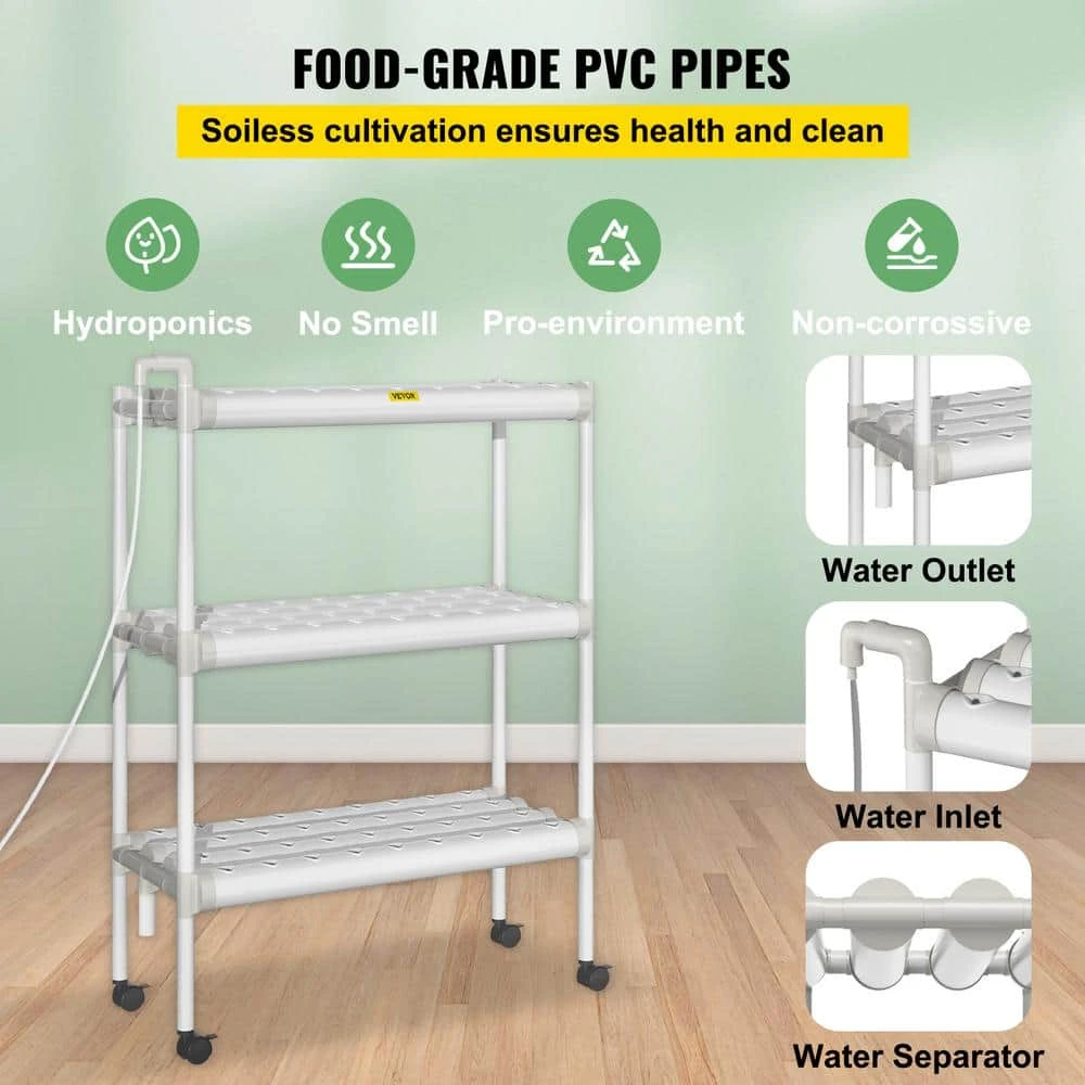 Hydroponics Growing System 108-Sites 12-Pipes 3 Layers Hydroponic Kit Vertical Hydroponic Growing System 6 Hydroponics Growing System 108-Sites 12-Pipes 3 Layers Hydroponic Kit Vertical Hydroponic Growing System - Image 4
