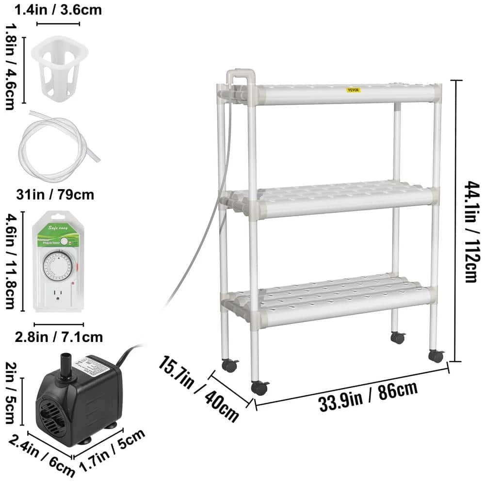 Hydroponics Growing System 108-Sites 12-Pipes 3 Layers Hydroponic Kit Vertical Hydroponic Growing System 9 Hydroponics Growing System 108-Sites 12-Pipes 3 Layers Hydroponic Kit Vertical Hydroponic Growing System - Image 7