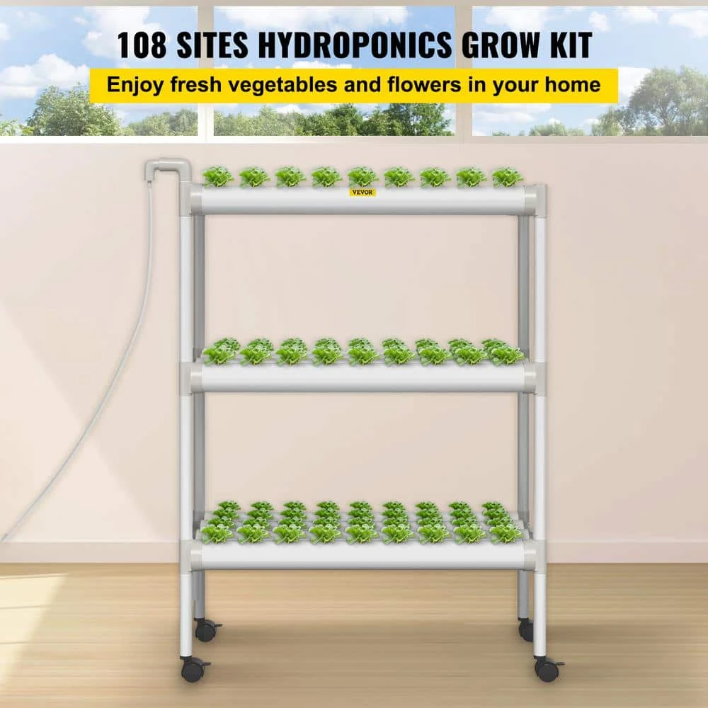 Hydroponics Growing System 108-Sites 12-Pipes 3 Layers Hydroponic Kit Vertical Hydroponic Growing System 4 Hydroponics Growing System 108-Sites 12-Pipes 3 Layers Hydroponic Kit Vertical Hydroponic Growing System - Image 2