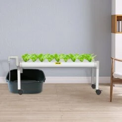 Hydroponics Growing System 36-Sites 4-Food-Grade PVC-U Pipes 1 Layer Indoor Planting Kit With Water Pump, Timer -Patio Furniture Shop white vevor hydroponic systems spzwsz136110vav1ev1 31 1000