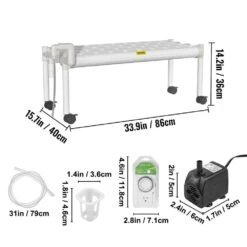 Hydroponics Growing System 36-Sites 4-Food-Grade PVC-U Pipes 1 Layer Indoor Planting Kit With Water Pump, Timer -Patio Furniture Shop white vevor hydroponic systems spzwsz136110vav1ev1 76 1000