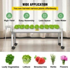 Hydroponics Growing System 36-Sites 4-Food-Grade PVC-U Pipes 1 Layer Indoor Planting Kit With Water Pump, Timer -Patio Furniture Shop white vevor hydroponic systems spzwsz136110vav1ev1 fa 1000