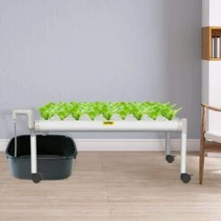 Hydroponics Growing System 54-Sites 6-Food-Grade PVC-U Pipes 1 Layer Indoor Planting Kit With Water Pump, Timer -Patio Furniture Shop white vevor hydroponic systems spzwsz154110vsjlpv1 31 1000