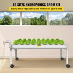 Hydroponics Growing System 54-Sites 6-Food-Grade PVC-U Pipes 1 Layer Indoor Planting Kit With Water Pump, Timer -Patio Furniture Shop white vevor hydroponic systems spzwsz154110vsjlpv1 c3 1000