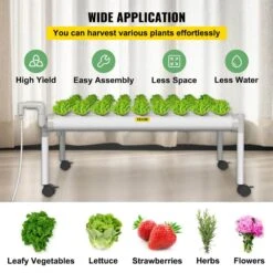 Hydroponics Growing System 54-Sites 6-Food-Grade PVC-U Pipes 1 Layer Indoor Planting Kit With Water Pump, Timer -Patio Furniture Shop white vevor hydroponic systems spzwsz154110vsjlpv1 fa 1000