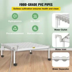 Hydroponics Growing System 72-Sites 8-Food-Grade PVC-U Pipes 1 Layer Indoor Planting Kit With Water Pump, Timer -Patio Furniture Shop white vevor hydroponic systems spzwsz172110vuqg7v1 1f 1000