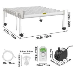 Hydroponics Growing System 72-Sites 8-Food-Grade PVC-U Pipes 1 Layer Indoor Planting Kit With Water Pump, Timer -Patio Furniture Shop white vevor hydroponic systems spzwsz172110vuqg7v1 76 1000
