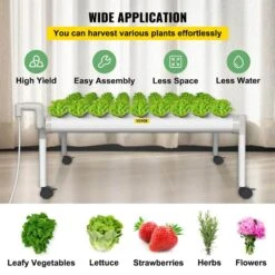 Hydroponics Growing System 72-Sites 8-Food-Grade PVC-U Pipes 1 Layer Indoor Planting Kit With Water Pump, Timer -Patio Furniture Shop white vevor hydroponic systems spzwsz172110vuqg7v1 fa 1000