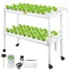 Hydroponics Growing System 54-Sites 6-Food-Grade PVC-U Pipes 2 Layers Indoor Planting Kit With Water Pump, Timer -Patio Furniture Shop white vevor hydroponic systems spzwsz254110vskuzv1 64 1000