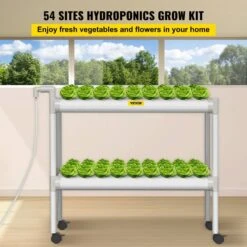 Hydroponics Growing System 54-Sites 6-Food-Grade PVC-U Pipes 2 Layers Indoor Planting Kit With Water Pump, Timer -Patio Furniture Shop white vevor hydroponic systems spzwsz254110vskuzv1 c3 1000