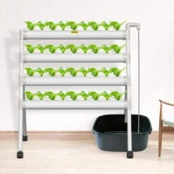 Hydroponics Growing System 36-Sites 4-Food-Grade PVC-U Pipes 4 Layers Indoor Planting Kit With Water Pump, Timer -Patio Furniture Shop white vevor hydroponic systems spzwsz436110vtzdlv1 31 1000