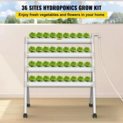 Hydroponics Growing System 36-Sites 4-Food-Grade PVC-U Pipes 4 Layers Indoor Planting Kit With Water Pump, Timer -Patio Furniture Shop white vevor hydroponic systems spzwsz436110vtzdlv1 c3 1000