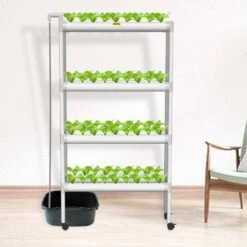 Hydroponics Growing System 72-Sites 8-Food-Grade PVC-U Pipes 4 Layers Indoor Planting Kit With Water Pump, Timer -Patio Furniture Shop white vevor hydroponic systems spzwsz472110v3d0gv1 31 1000