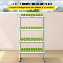 Hydroponics Growing System 72-Sites 8-Food-Grade PVC-U Pipes 4 Layers Indoor Planting Kit With Water Pump, Timer -Patio Furniture Shop white vevor hydroponic systems spzwsz472110v3d0gv1 c3 1000