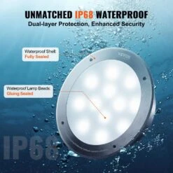 12-Volt LED Pool Light 10 In. 40-Watt RGBW Color Changing Inground Swimming Pool Spa Light Underwater Remote Control -Patio Furniture Shop white vevor pool lights mdsycd12v50ylkq3dv9 1f 1000