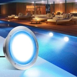 12-Volt LED Pool Light 10 In. 40-Watt RGBW Color Changing Inground Swimming Pool Spa Light Underwater Remote Control -Patio Furniture Shop white vevor pool lights mdsycd12v50ylkq3dv9 31 1000
