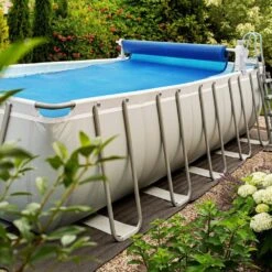 Pool Cover Reel Aluminum Cover Reel 20 Ft. Above Rectangular Swimming Pool Safety Solar Cover Reel Set Fits For 3-20 Ft. -Patio Furniture Shop whites solar pool covers ycgjpdsyc20fr4aqzv0 31 1000