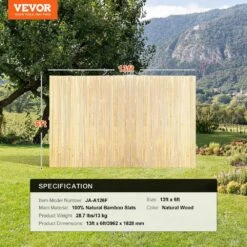 Natural Bamboo Fence Privacy Screen, Eco-Friendly Privacy Bamboo Slat Fence, 6 Ft. H X 13 Ft. L Bamboo Screen Panel -Patio Furniture Shop wood vevor garden fencing zwlftsz13ft69tjs0v0 76 1000