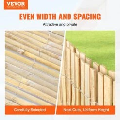 Natural Bamboo Fence Privacy Screen, Eco-Friendly Privacy Bamboo Slat Fence, 6 Ft. H X 13 Ft. L Bamboo Screen Panel -Patio Furniture Shop wood vevor garden fencing zwlftsz13ft69tjs0v0 c3 1000