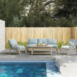 Natural Rolled Bamboo Fence, Eco-Friendly Bamboo Privacy Fence 4 Ft. H X 8 Ft. L X 0.75 In. D., Bamboo Privacy Screen -Patio Furniture Shop wood vevor garden fencing zwlyz8ft4ft1hutn8v0 31 1000