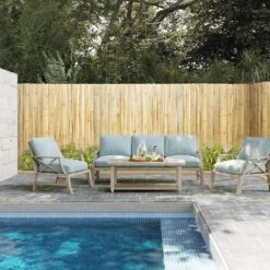 Natural Rolled Bamboo Fence, Eco-Friendly Bamboo Privacy Fence 6 Ft. H X 8 Ft. L X 0.75 In. D., Bamboo Privacy Screen -Patio Furniture Shop wood vevor garden fencing zwlyz8ft6ft0x3k0gv0 31 1000