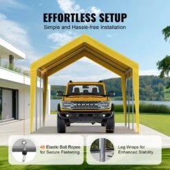 Carport Replacement Canopy Cover 10 X 20 Ft. Heavy-Duty Waterproof And UV Protected (Only Top Cover Frame Not Include) -Patio Furniture Shop yellow vevor canopy parts ckpb10x20ftmrcy4tv0 44 1000