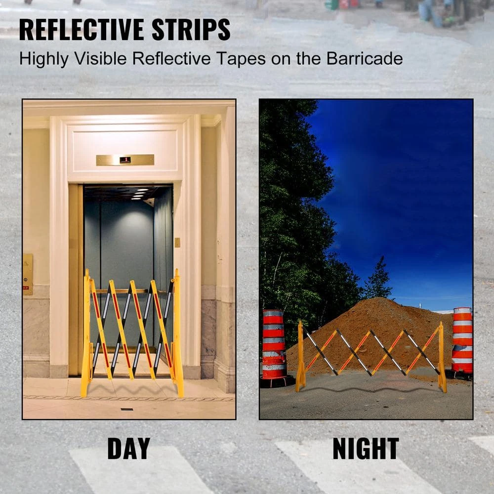 Expandable Mobile Barricade 8.3 Ft. Width Plastic Barricade 38 In. Height Water Filled Yellow Expandable Barricade Fence 6 Expandable Mobile Barricade 8.3 Ft. Width Plastic Barricade 38 In. Height Water Filled Yellow Expandable Barricade Fence - Image 4