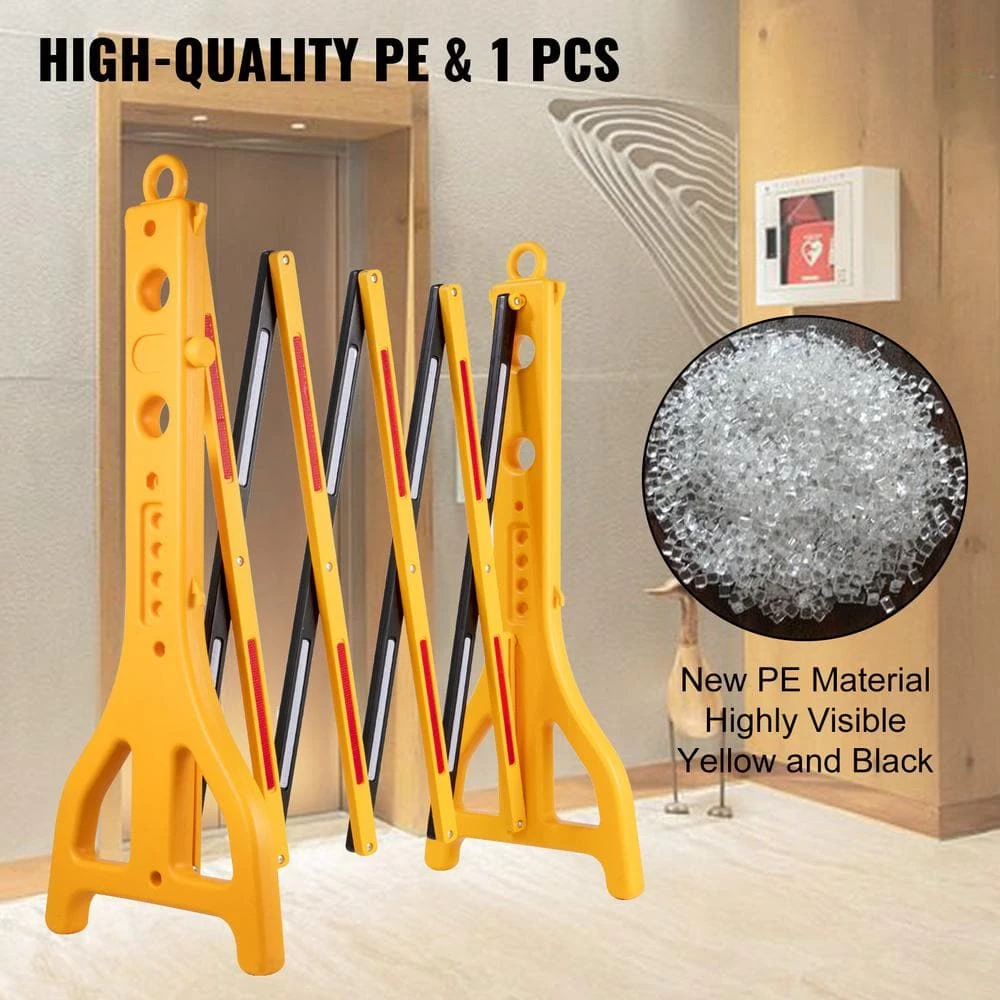 Expandable Mobile Barricade 8.3 Ft. Width Plastic Barricade 38 In. Height Water Filled Yellow Expandable Barricade Fence 4 Expandable Mobile Barricade 8.3 Ft. Width Plastic Barricade 38 In. Height Water Filled Yellow Expandable Barricade Fence - Image 2