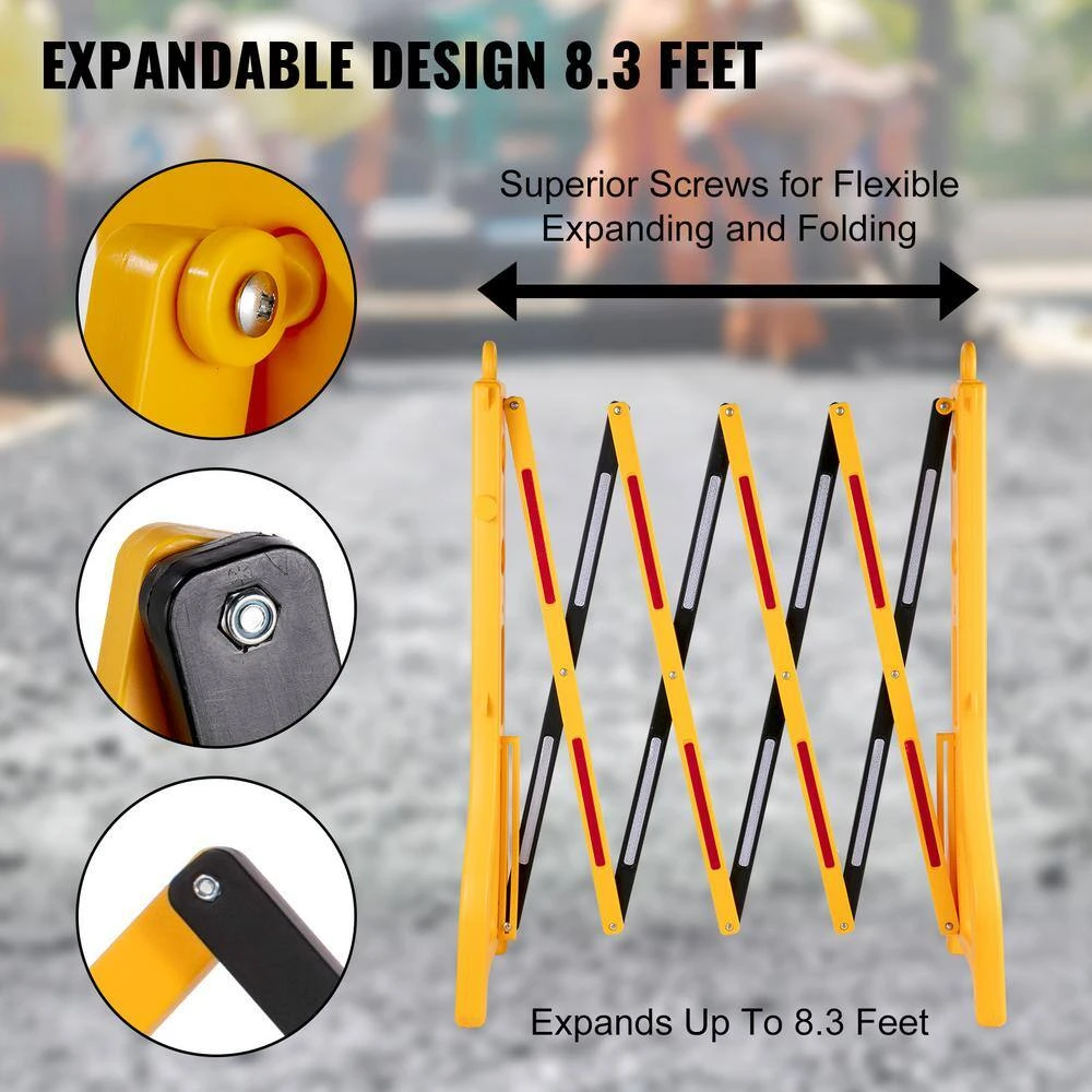 Expandable Mobile Barricade 8.3 Ft. W Plastic Barricade Water Filled Yellow Expandable Safety Barricades, (2-Pieces) 5 Expandable Mobile Barricade 8.3 Ft. W Plastic Barricade Water Filled Yellow Expandable Safety Barricades, (2-Pieces) - Image 3