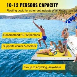 Inflatable Dock Platform 15 X 6 Ft. Portable Floating Dock 10-12 People With Electric Air Pump And Hand Pump -Patio Furniture Shop yellows white vevor pool floats ftqbmc15x6 r67a60v1 4f 1000
