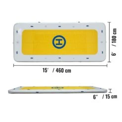 Inflatable Dock Platform 15 X 6 Ft. Portable Floating Dock 10-12 People With Electric Air Pump And Hand Pump -Patio Furniture Shop yellows white vevor pool floats ftqbmc15x6 r67a60v1 76 1000